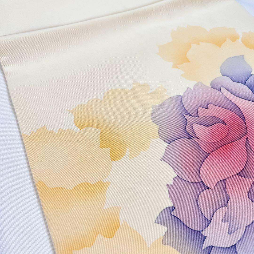 作家もの 薔薇模様 塩瀬の名古屋帯 着物 カジュアル