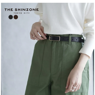 Shinzone - シンゾーン THE SHINZONE スレンダー レザー ベルト  ブラック