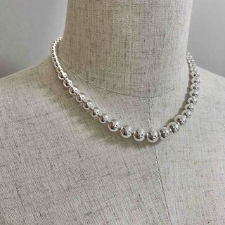 silver925plated グラデーションボールネックレス　40cm(ネックレス)