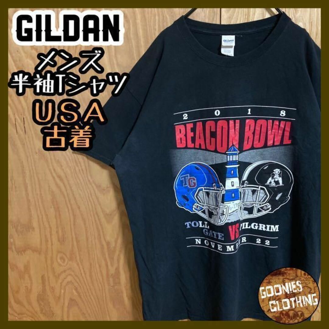 最新作爆買い ギルダン アメフト チームロゴ Tシャツ ブラック USA古着