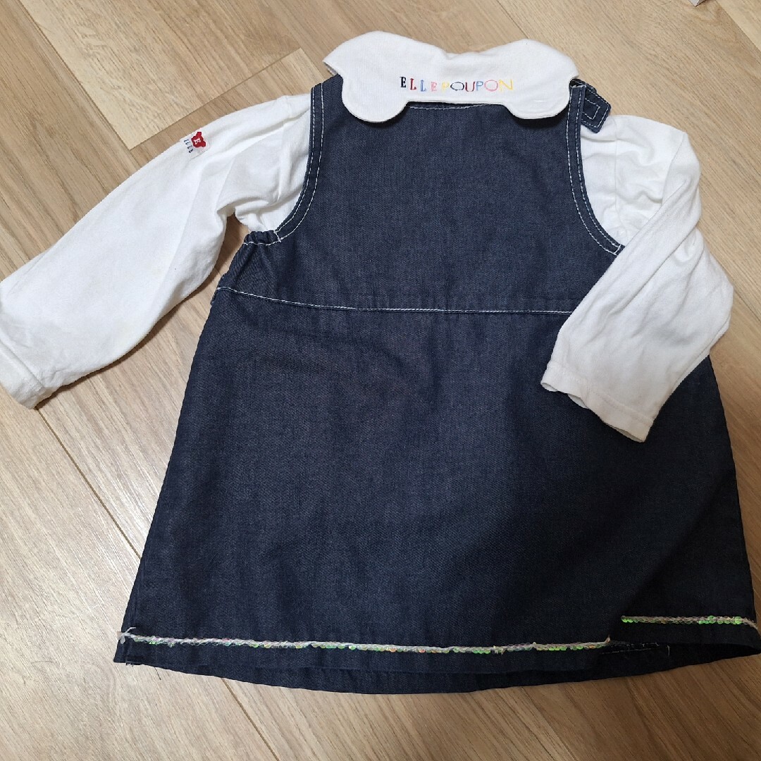 ELLE(エル)のELLE 白シャツ、ワンピースセット　95cm キッズ/ベビー/マタニティのキッズ服女の子用(90cm~)(ワンピース)の商品写真