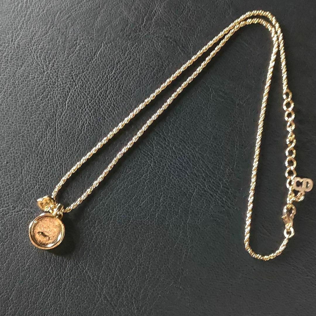 【極美品】Dior ディオール ネックレス ゴールド ラウンド ラインストーン