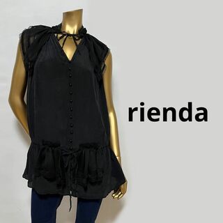 リエンダ(rienda)の【3201】rienda ノースリーブ トップス M(シャツ/ブラウス(半袖/袖なし))