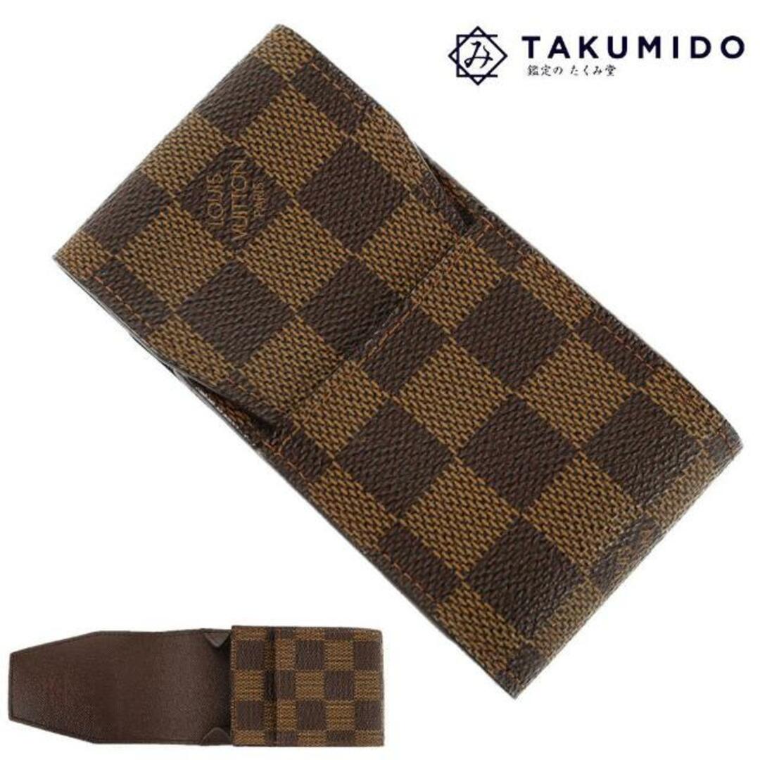 ルイヴィトン タバコケース エテュイ シガレット N63024  ダミエ エベヌ ブラウン LOUIS VUITTON  | シガレットケース ユニセックス たばこ ファッション 茶 ブランド小物 Aランク