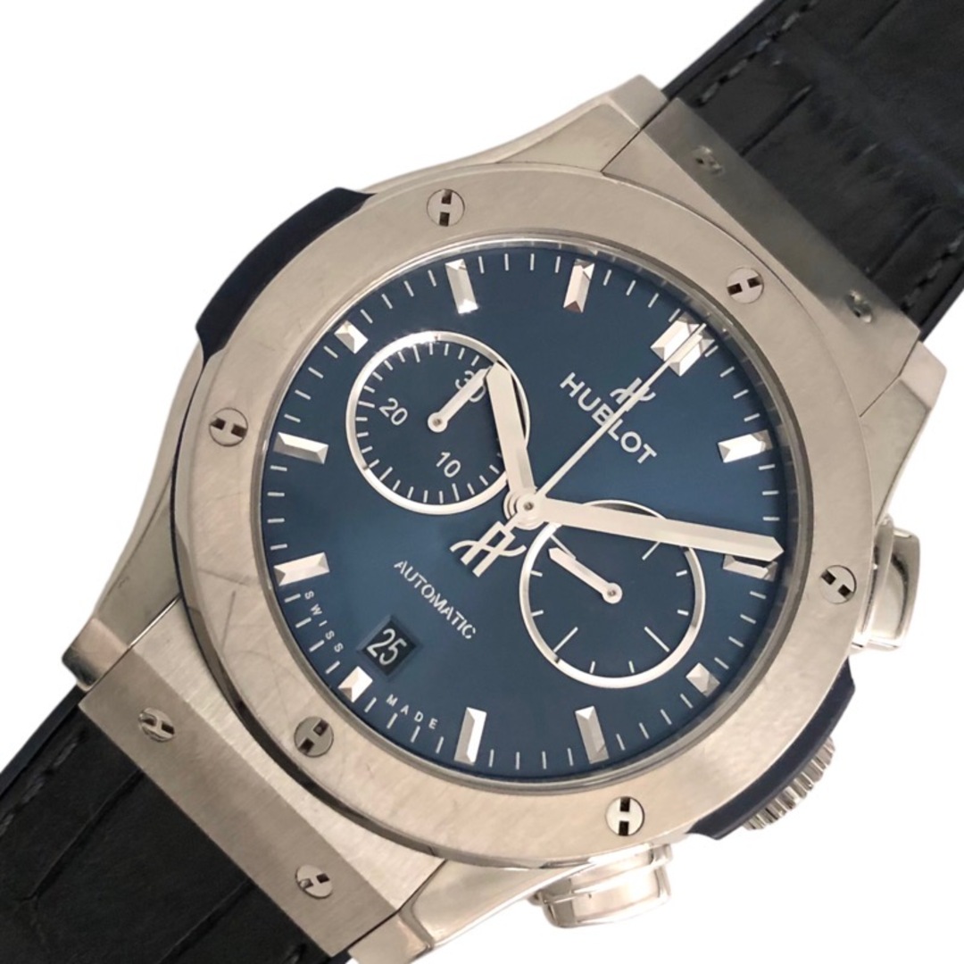 ウブロ HUBLOT クラシックフュージョン クロノグラフ チタニウム ブルー 541.nx.7170.lr シルバー メンズ 腕時計