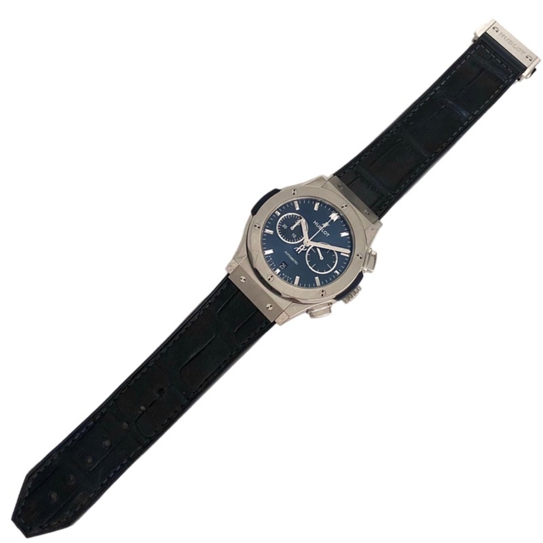 ウブロ HUBLOT クラシックフュージョン クロノグラフ チタニウム ブルー 541.nx.7170.lr シルバー メンズ 腕時計
