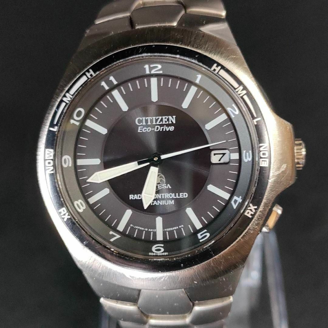 CITIZEN - 極美品【稼働品】CITIZEN シチズン アテッサ A412 ブラック