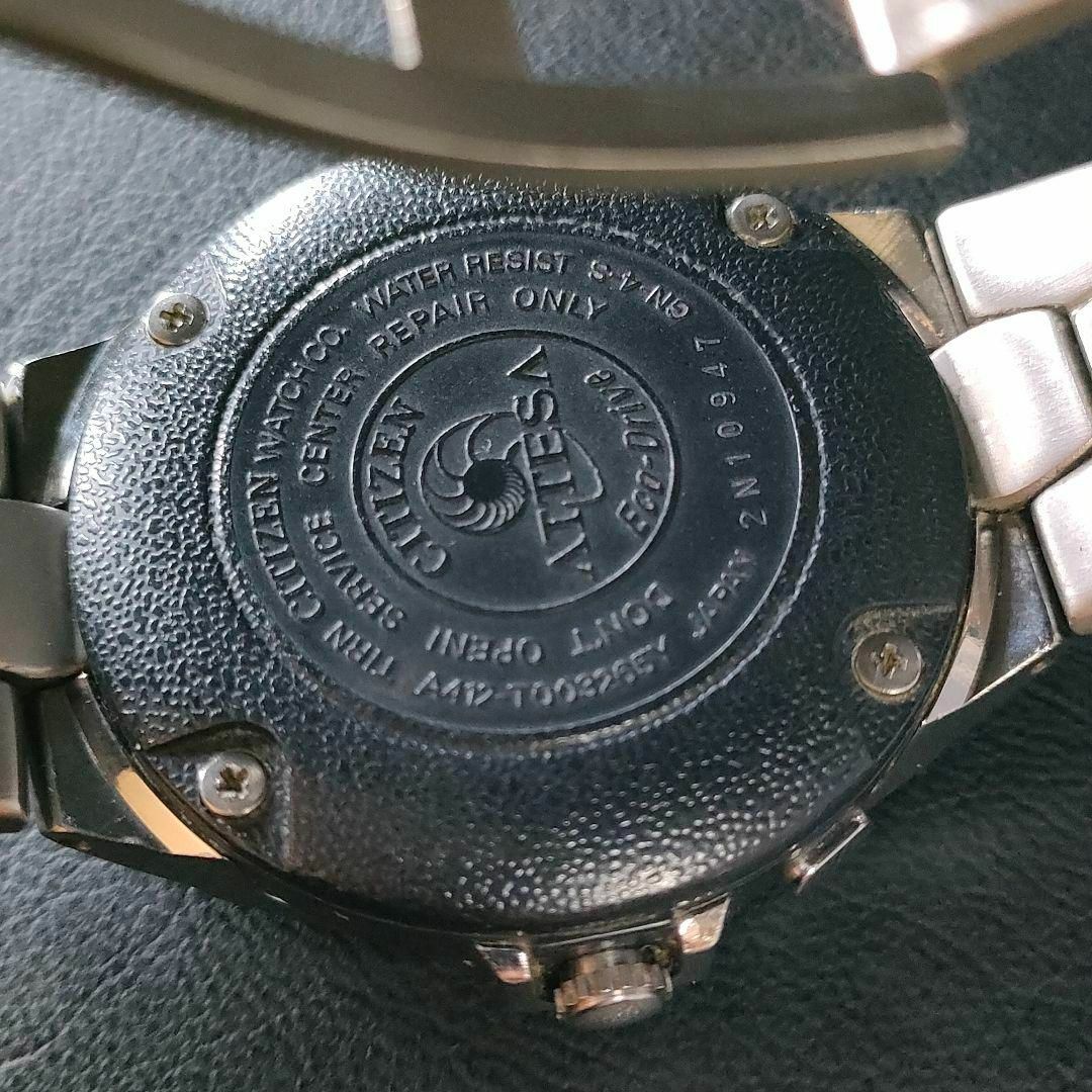 CITIZEN - 極美品【稼働品】CITIZEN シチズン アテッサ A412 ブラック