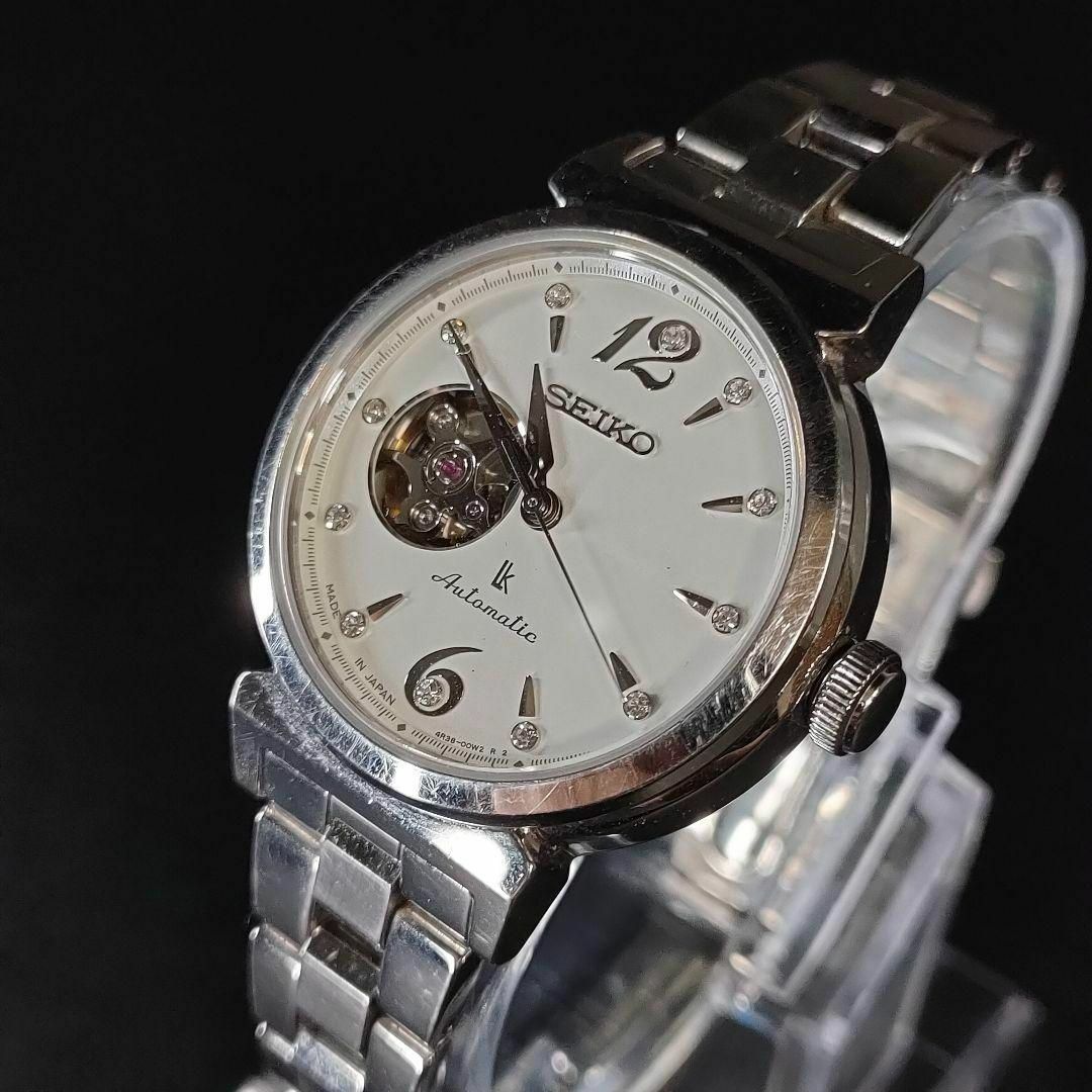 極美品【稼働品】SEIKO セイコールキア 4R38 ホワイト シルバー 自動巻 腕時計