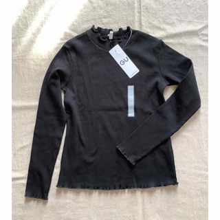 ジーユー(GU)の【タグ付き】 GU リブＴ 140 黒 長袖(Tシャツ/カットソー)