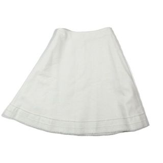 ルネ(René)の2017年 美品 ルネ Rene 17SS ツイード フレア スカート 膝丈 白(ひざ丈スカート)