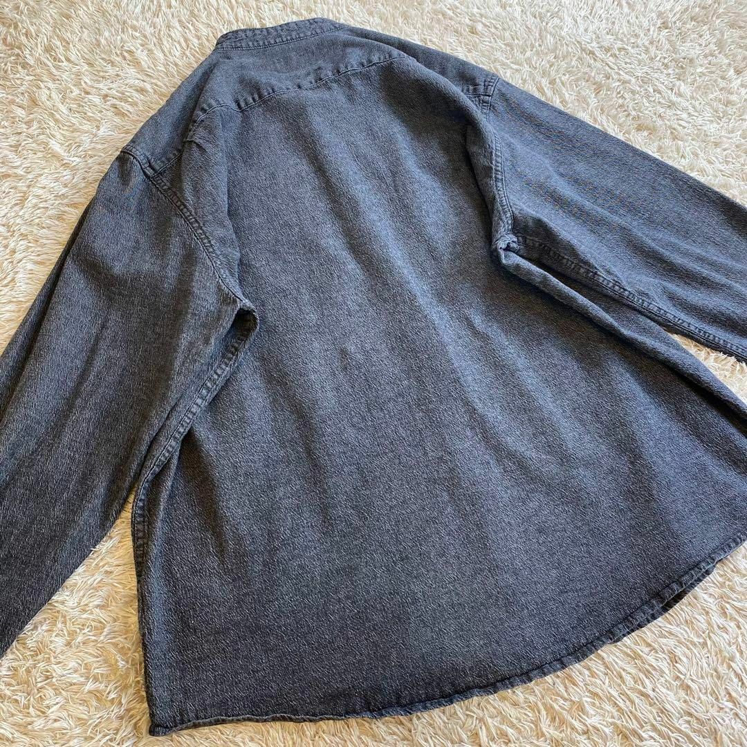 入手困難】 ラングラー デニムシャツ ブラックデニム バンドカラー 2XL