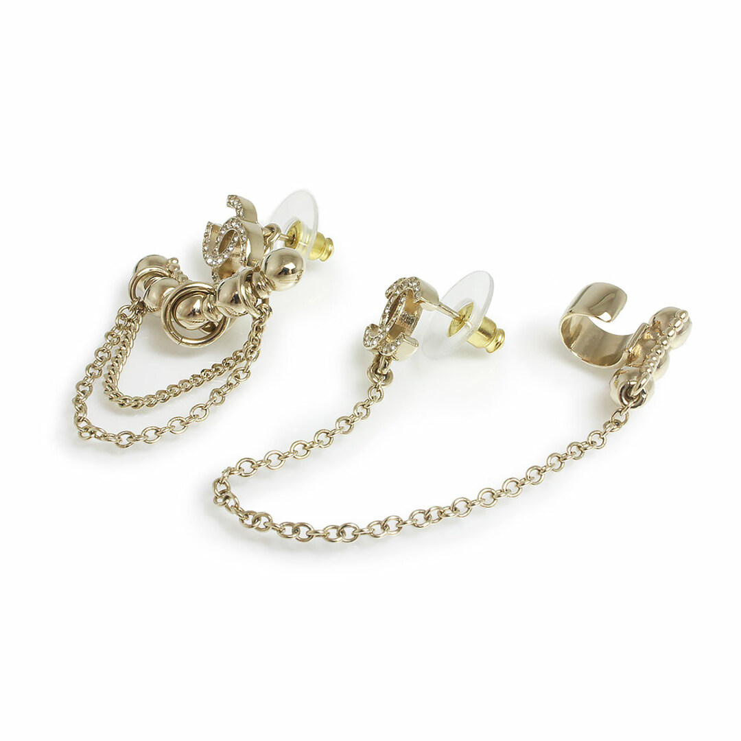 CHANEL - シャネル ココマーク ラインストーン チェーン ピアス