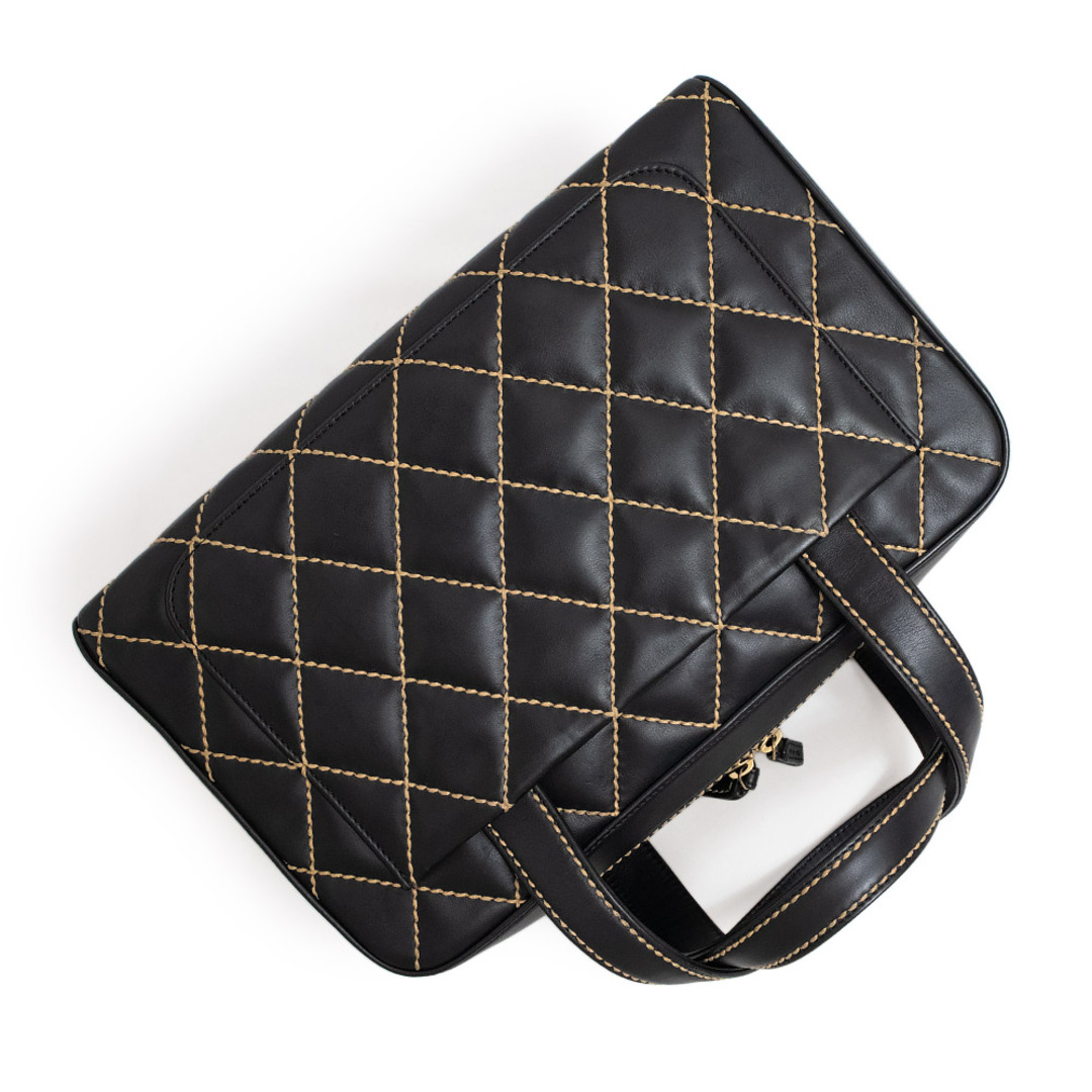 シャネル CHANEL ワイルドステッチ ハンドバッグ カーフスキン レザー