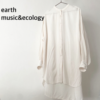 アースミュージックアンドエコロジー(earth music & ecology)のearth music&ecology 薄手　長袖　シャツ　トップス　レーヨン(シャツ/ブラウス(長袖/七分))