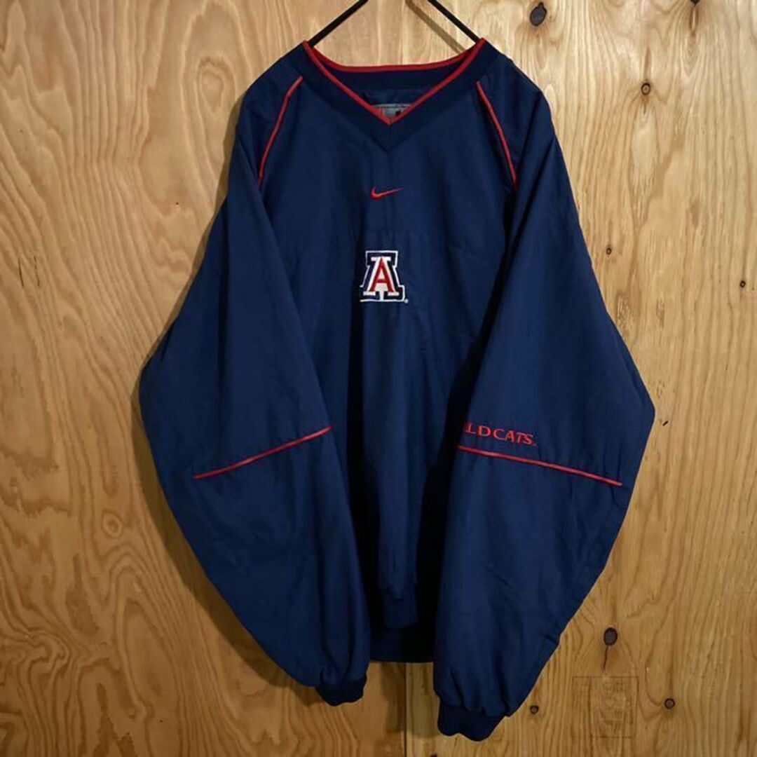 NIKE - ピステ 古着 ナイキ ネイビー ロゴ 90s ナイロン ゲームシャツ