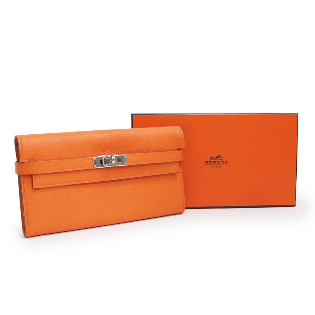 HERMES ケリーウォレット 二つ折り 長財布 シェーブル 美品 7181