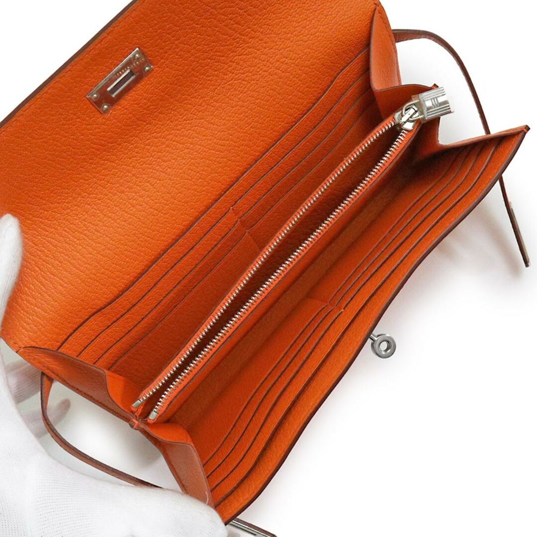 HERMES ケリーウォレット 二つ折り 長財布 シェーブル 美品 7181