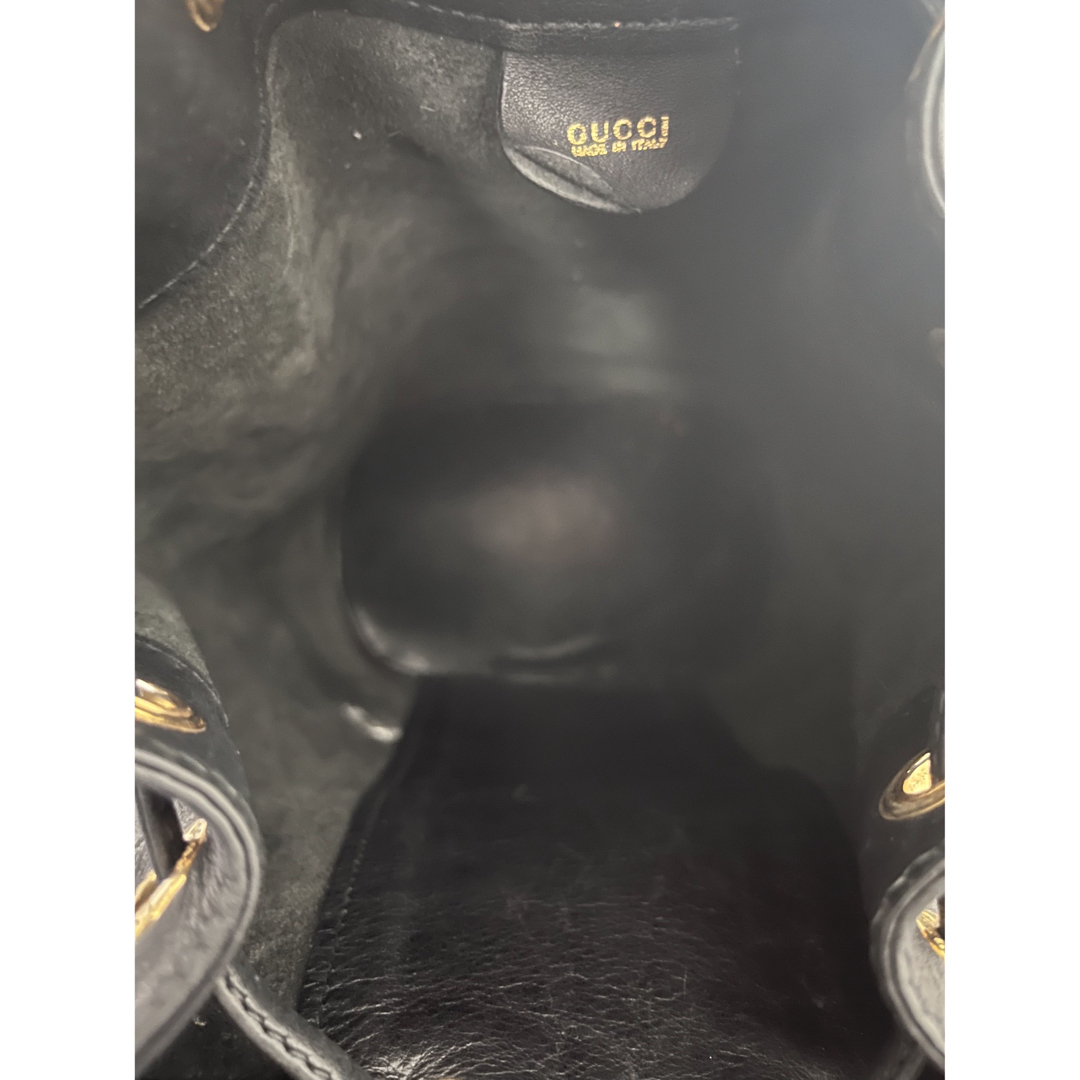 Gucci - オールドグッチ バンブー ワンショルダーバッグ ブラックの