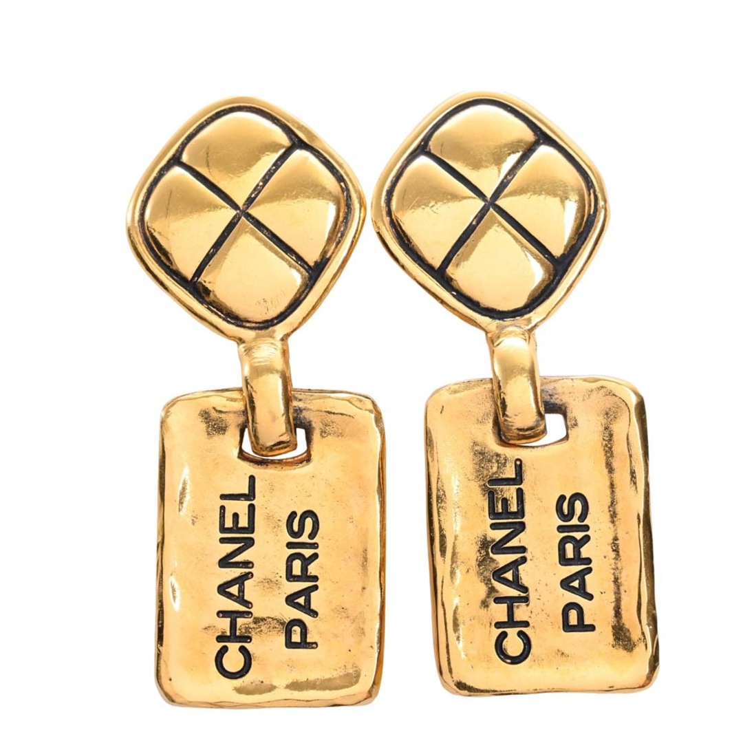 CHANEL - 【中古】CHANEL シャネル ひし形 プレート ロゴ イヤリング