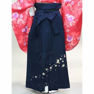 刺繍袴 単品 濃紺地 袴下91cm Mサイズ 卒業式 NO231003-N91(振袖)