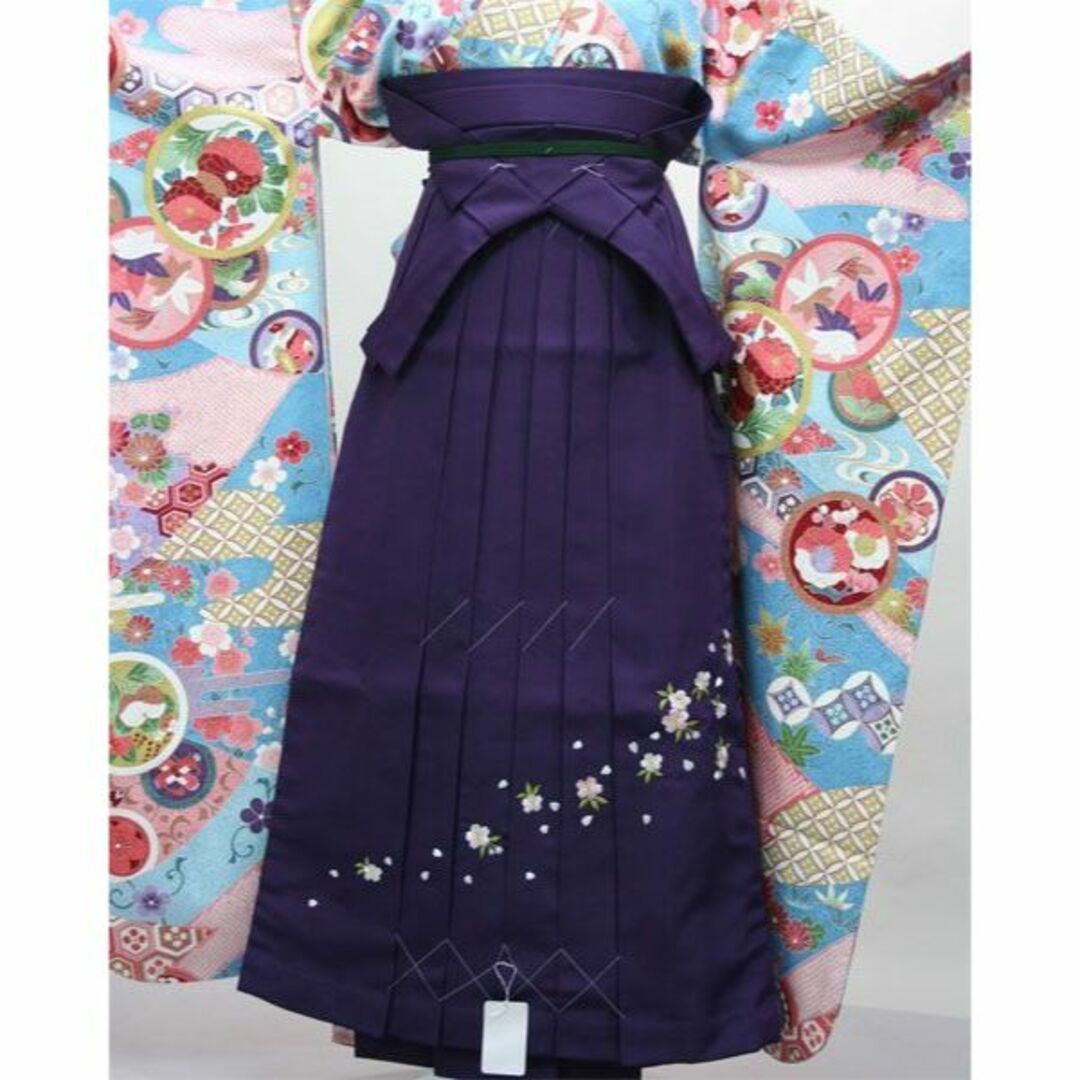 刺繍袴 単品 紫地袴下91cm Mサイズ 卒業式 NO231003-P91