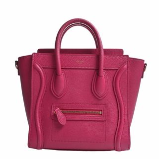 セリーヌ(celine)の【中古】Celine セリーヌ レザー ラゲージ ナノショッパー 2WAY ハンドバッグ - ピンク by(その他)