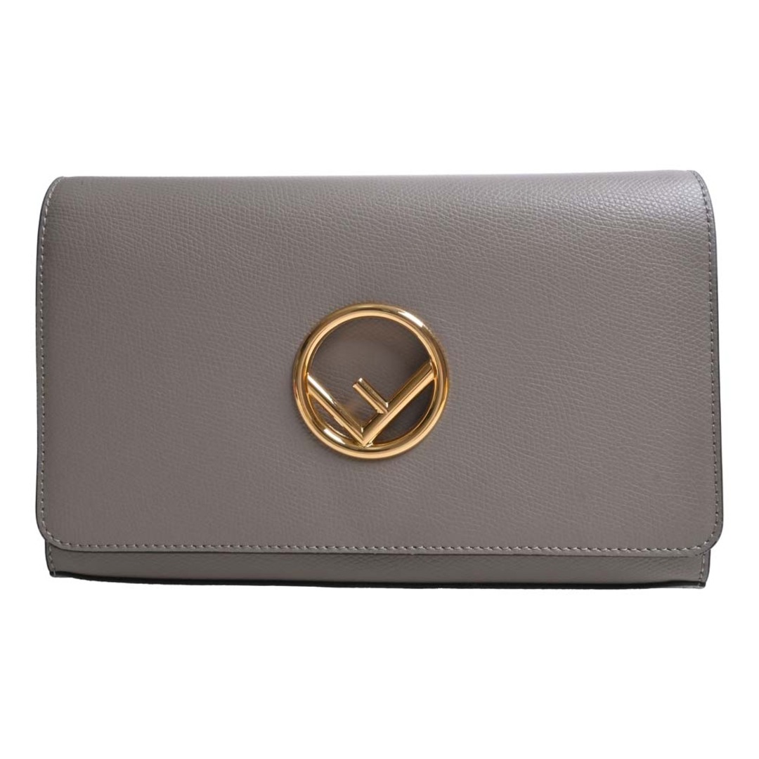 FENDI フェンディ エフイズ レザー チェーン ショルダーウォレット 長財布 8BS004 グレージュ by