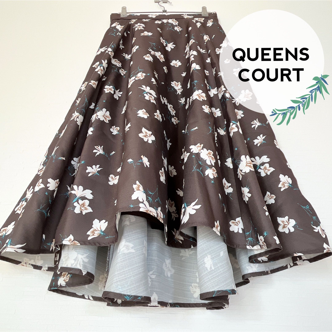 QUEENS COURT(クイーンズコート)のQUEENS COURT 花柄 マーメイド フレアスカート フラワープリント 秋 レディースのスカート(ロングスカート)の商品写真