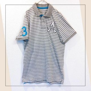 エアロポステール(AEROPOSTALE)のエアロポステール／AEROPOSTALE／М／メンズ　ロゴボーダーポロシャツ(ポロシャツ)