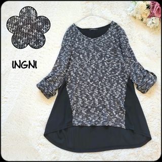 イング(INGNI)のイング●ロールUP2way♪胸ポケット付シアー×ミックスカラー切り替えニット(ニット/セーター)