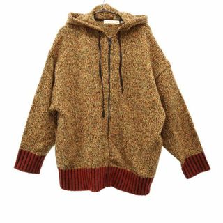 ユニクロ(UNIQLO)のユニクロ マルニコラボ ニット ジップパーカー XL オレンジ系 UNIQLO MARNI レディース 【中古】  【231003】(パーカー)