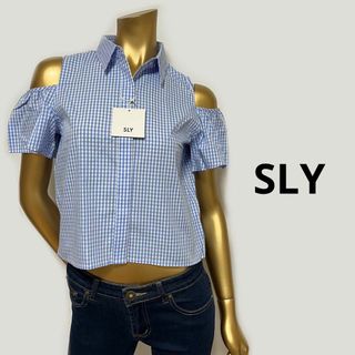 スライ(SLY)の【3216】SLY ギンガムチェック柄 肩見せ トップス(シャツ/ブラウス(半袖/袖なし))