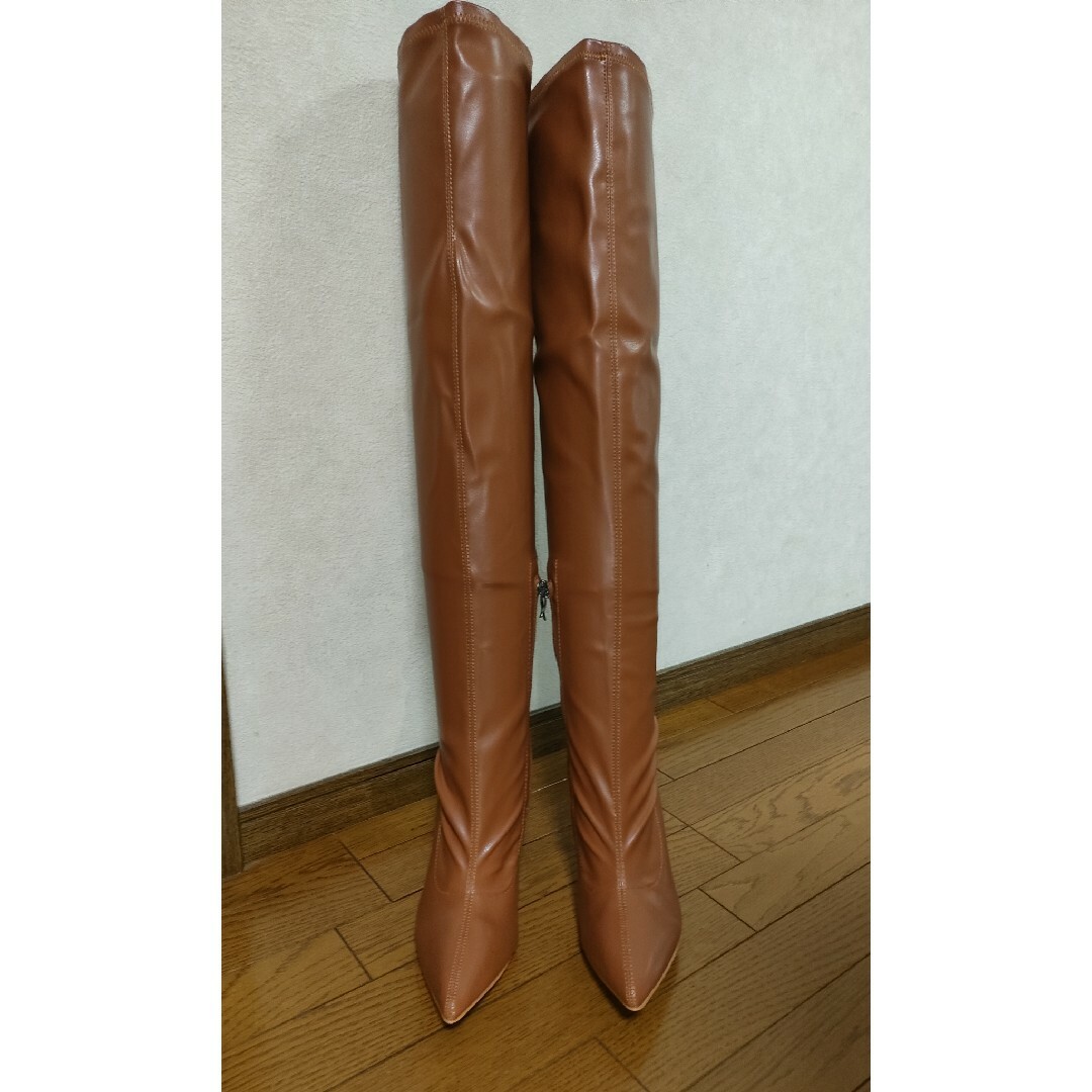 新品 ニーハイロングブーツ  ブラウン  26cm 大きいサイズブーツ