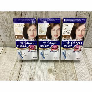 DARIYA - サロンドプロ 無香料ヘアカラー 早染めクリーム2(より明るいブラウン)3個セット