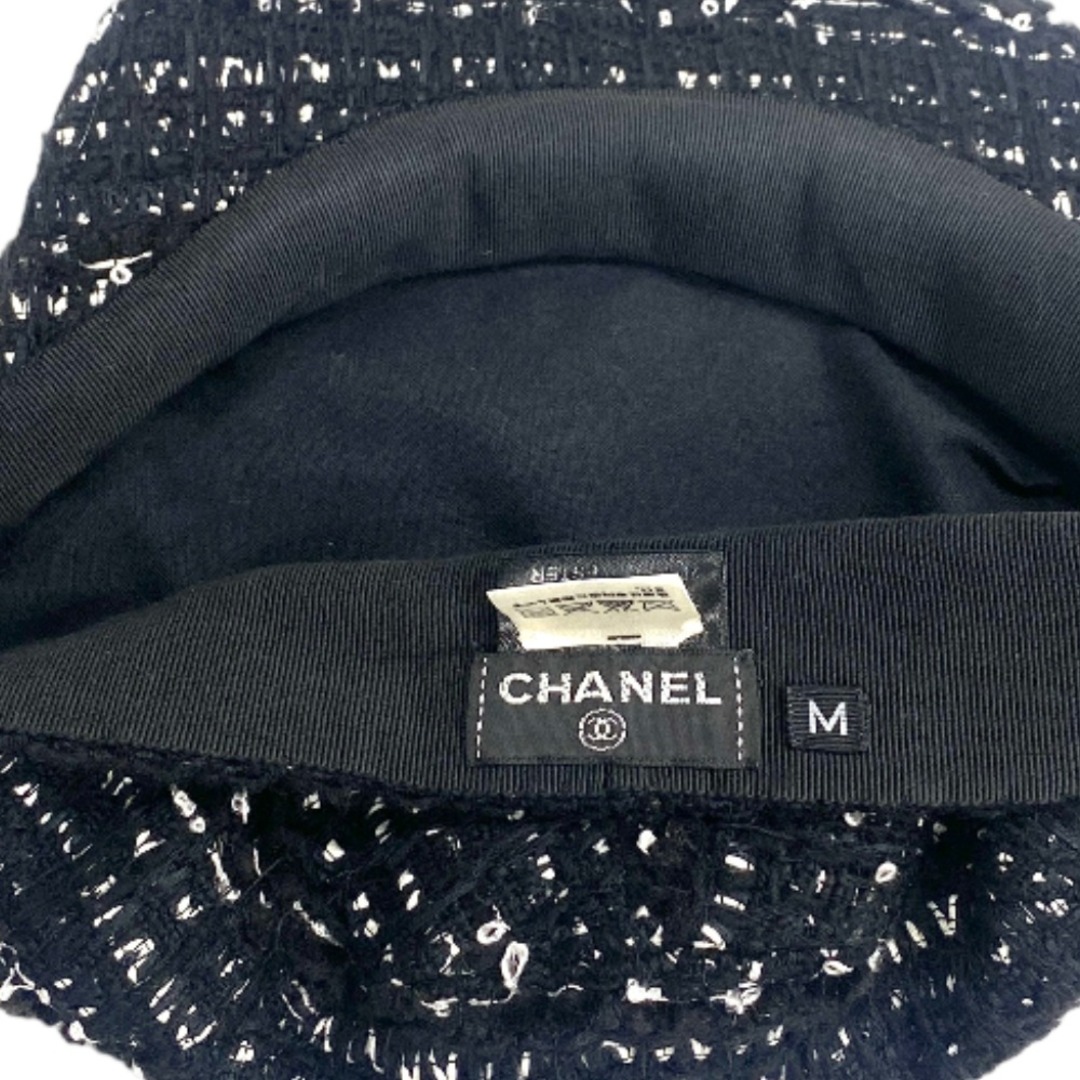 CHANEL(シャネル)の[USED/中古]CHANEL シャネル キャスケット ツイード ブラック ホワイト ココマーク M 中古 tdc-001716-4d レディースの帽子(キャスケット)の商品写真