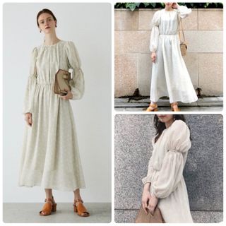 マウジー(moussy)のタグ付き　MOUSSY マウジー シアーフラワードレス　花柄ロングワンピース(ロングワンピース/マキシワンピース)