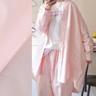 TOUJOURS 綿ローンヘンリーネックブラウス試着