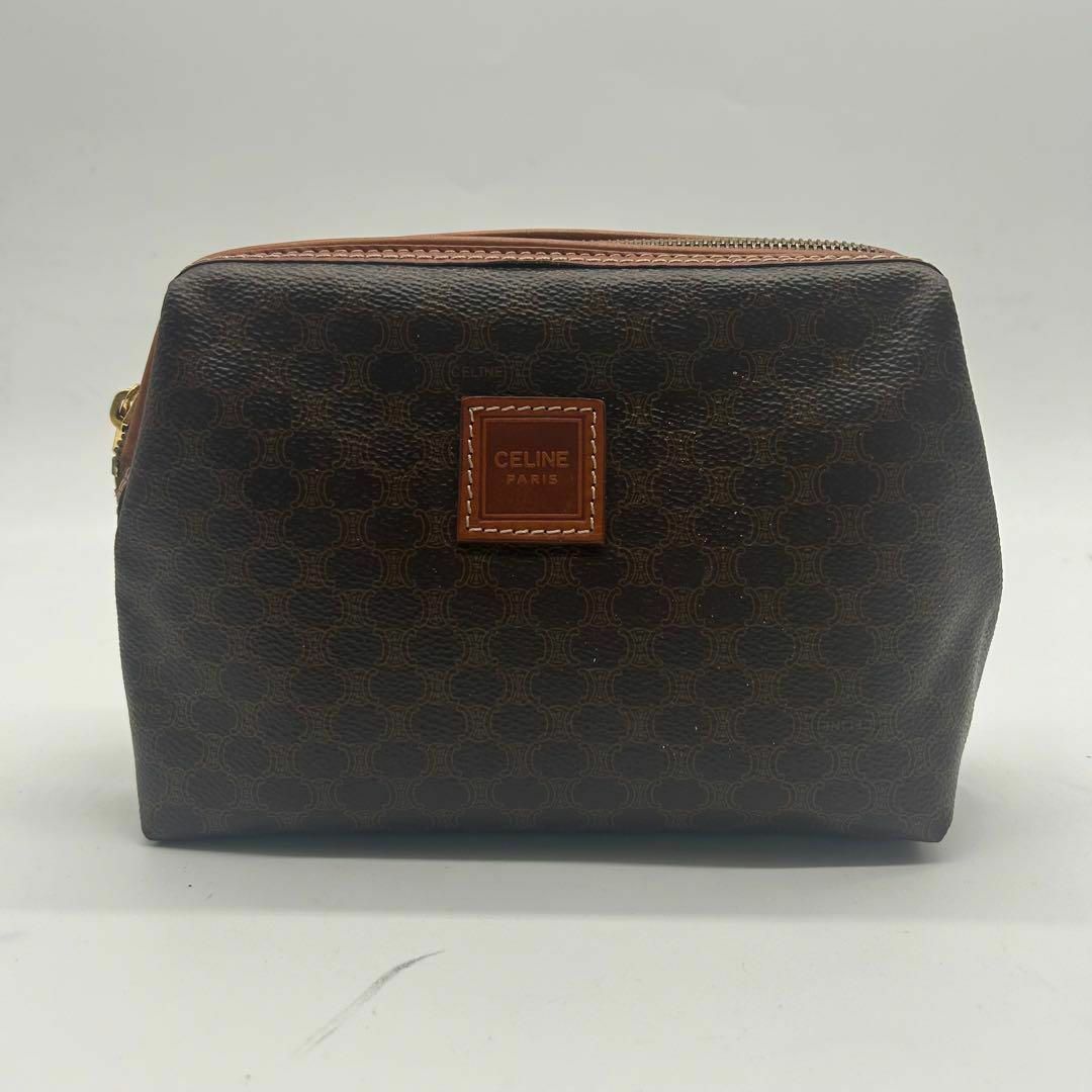 celine - 【美品】セリーヌ マカダム柄 ポーチ レザー ブラウン 茶色の