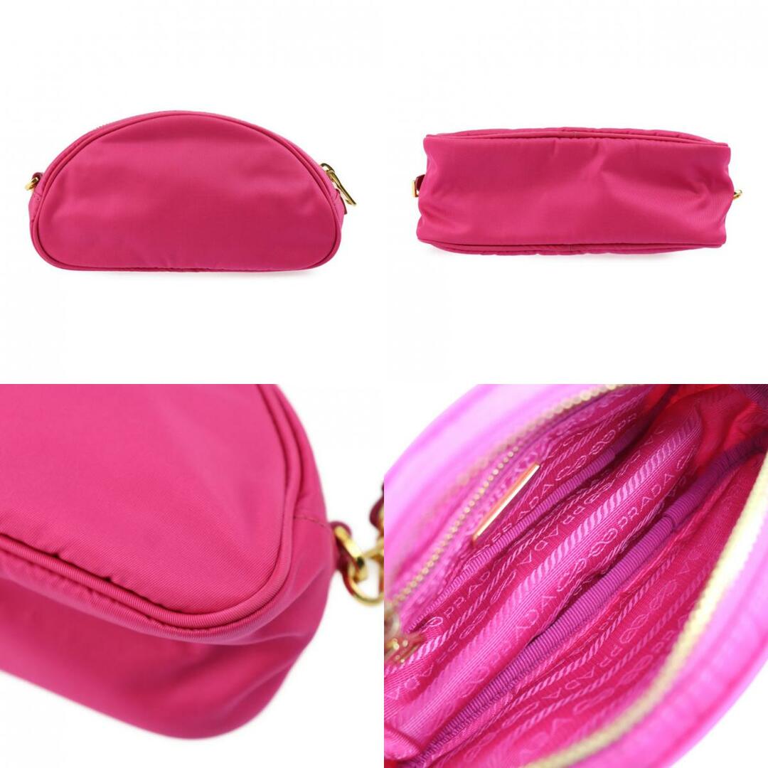 PRADA プラダ ポーチ 1N1867 ナイロン フューシャ ピンク系 ゴールド金具 リストレット トラベルポーチ 小物入れ テスート 【本物保証】