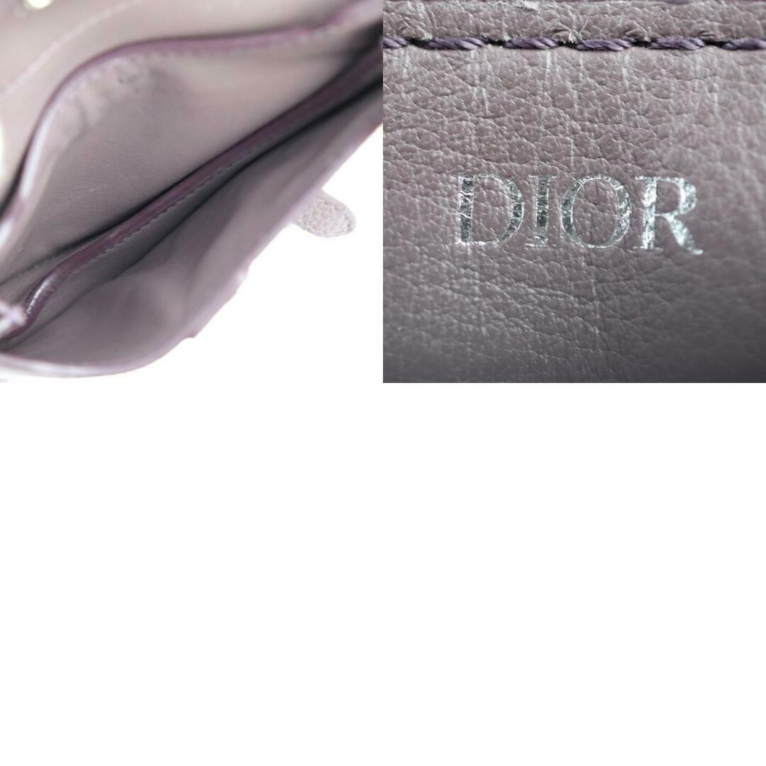 Christian Dior(クリスチャンディオール)のChristian Dior クリスチャンディオール  SADDLE POACH サドルポーチ  コインケース  レザー   パープル系 シルバー金具  アクセサリーポーチ キーリング バッグチャーム 小物入れ 【本物保証】 レディースのファッション小物(コインケース)の商品写真