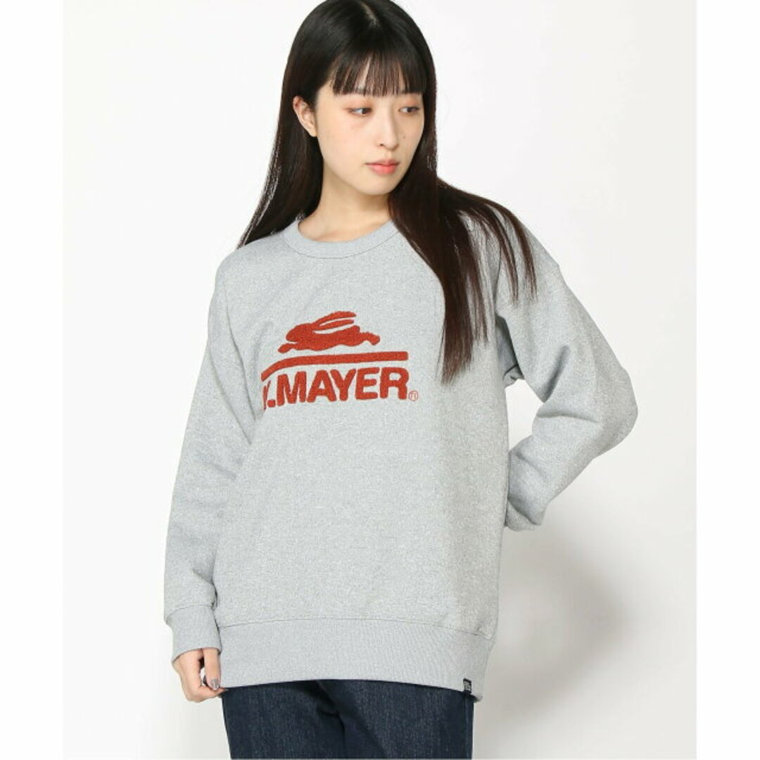 KRIFF MAYER(クリフメイヤー)の【GRAY】(L)裏起毛ユルクルー(サガラ刺繍) レディースのトップス(トレーナー/スウェット)の商品写真