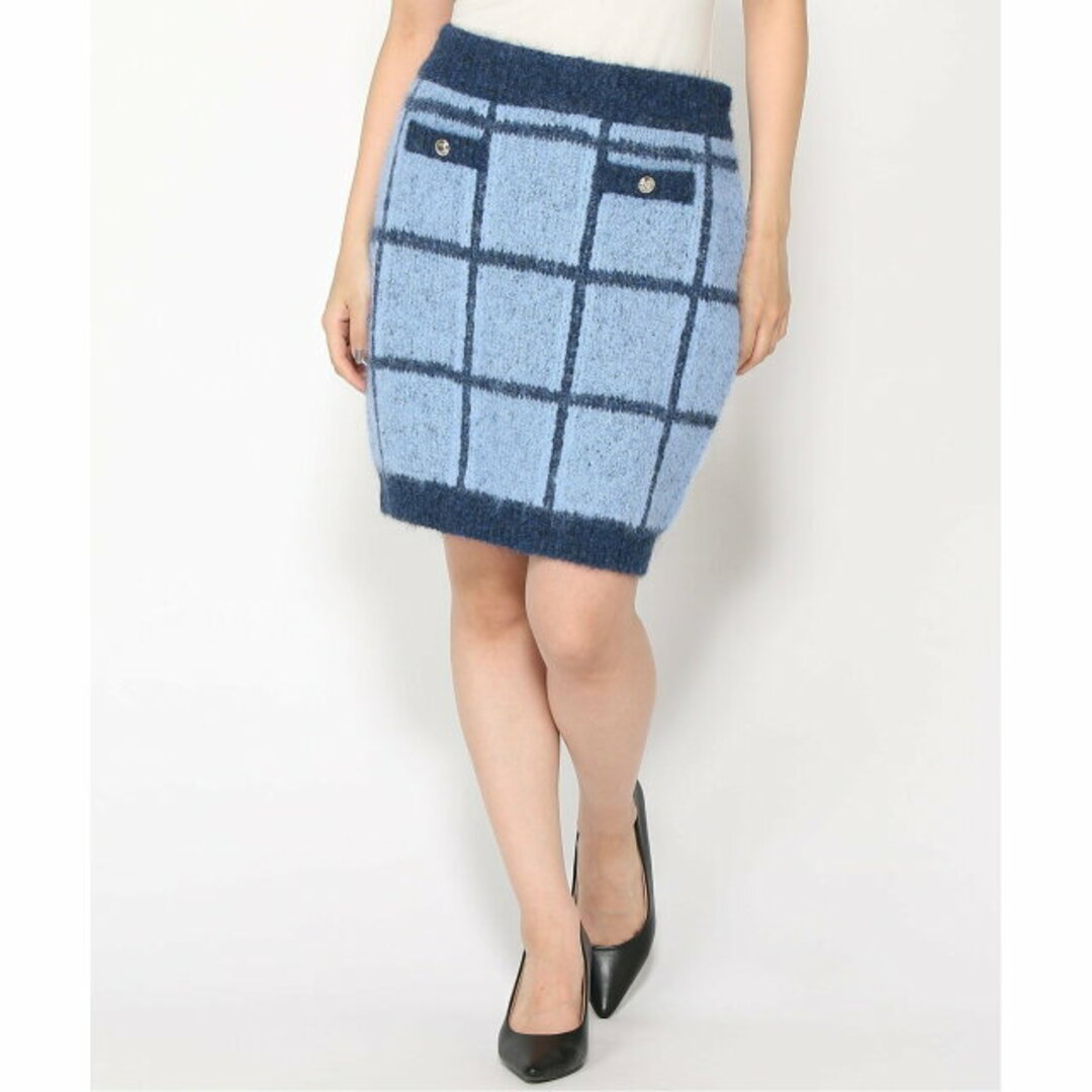 GUESS(ゲス)の【ブルー(L771)】【L】(W)Nadia Plaid Sweater Skirt レディースのスカート(ミニスカート)の商品写真