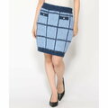 【ブルー(L771)】【L】(W)Nadia Plaid Sweater Skirt