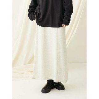 クラフトスタンダードブティック(CRAFT STANDARD BOUTIQUE)の【杢ホワイト】カットオフAライン裏毛スカート/23AW(ロングスカート)