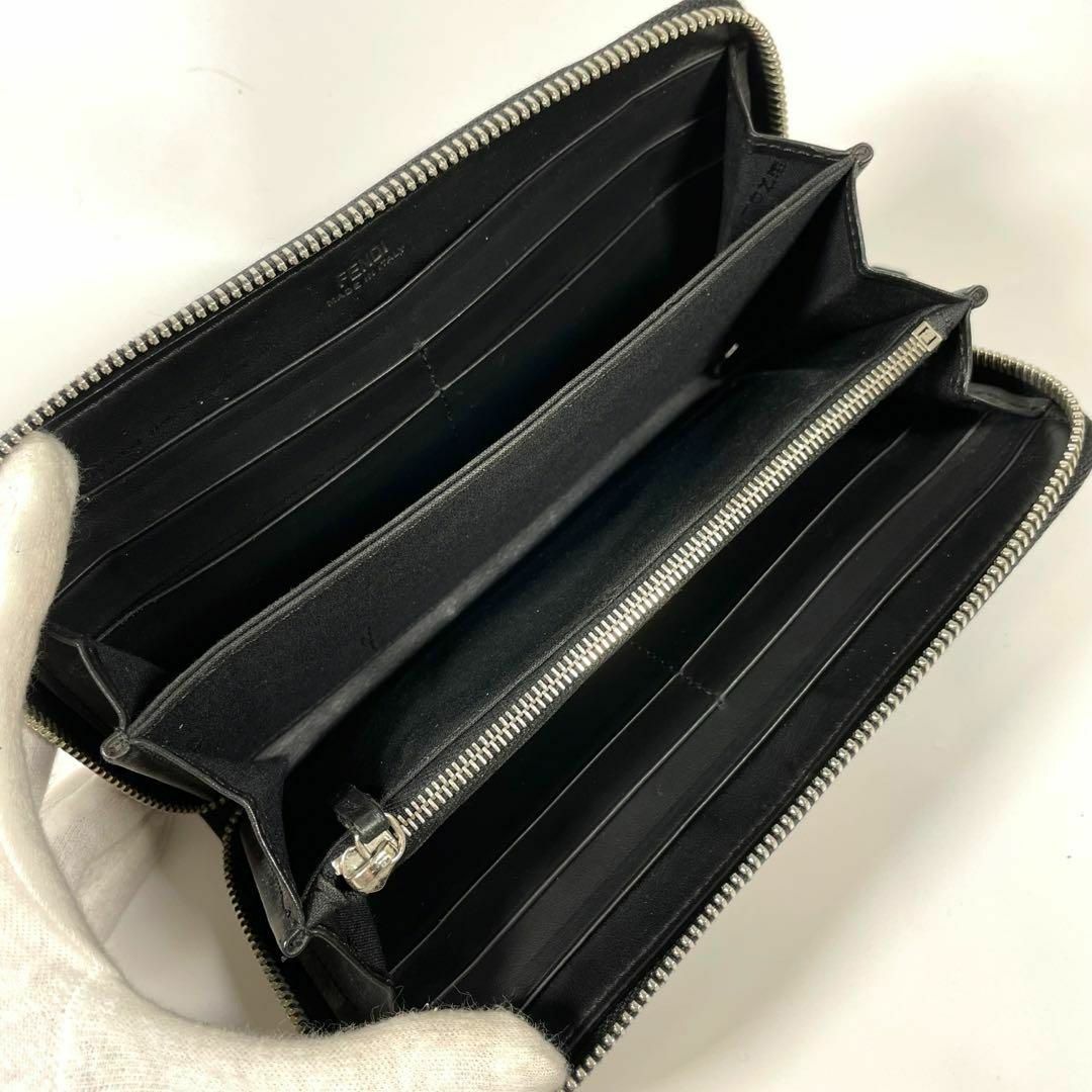 FENDI - 【美品】FENDI ラウンドファスナー 長財布 バグズアイ