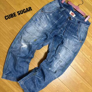 キューブシュガー(CUBE SUGAR)のCUBE SUGAR キューブシュガー ペイント ダメージデニム(デニム/ジーンズ)