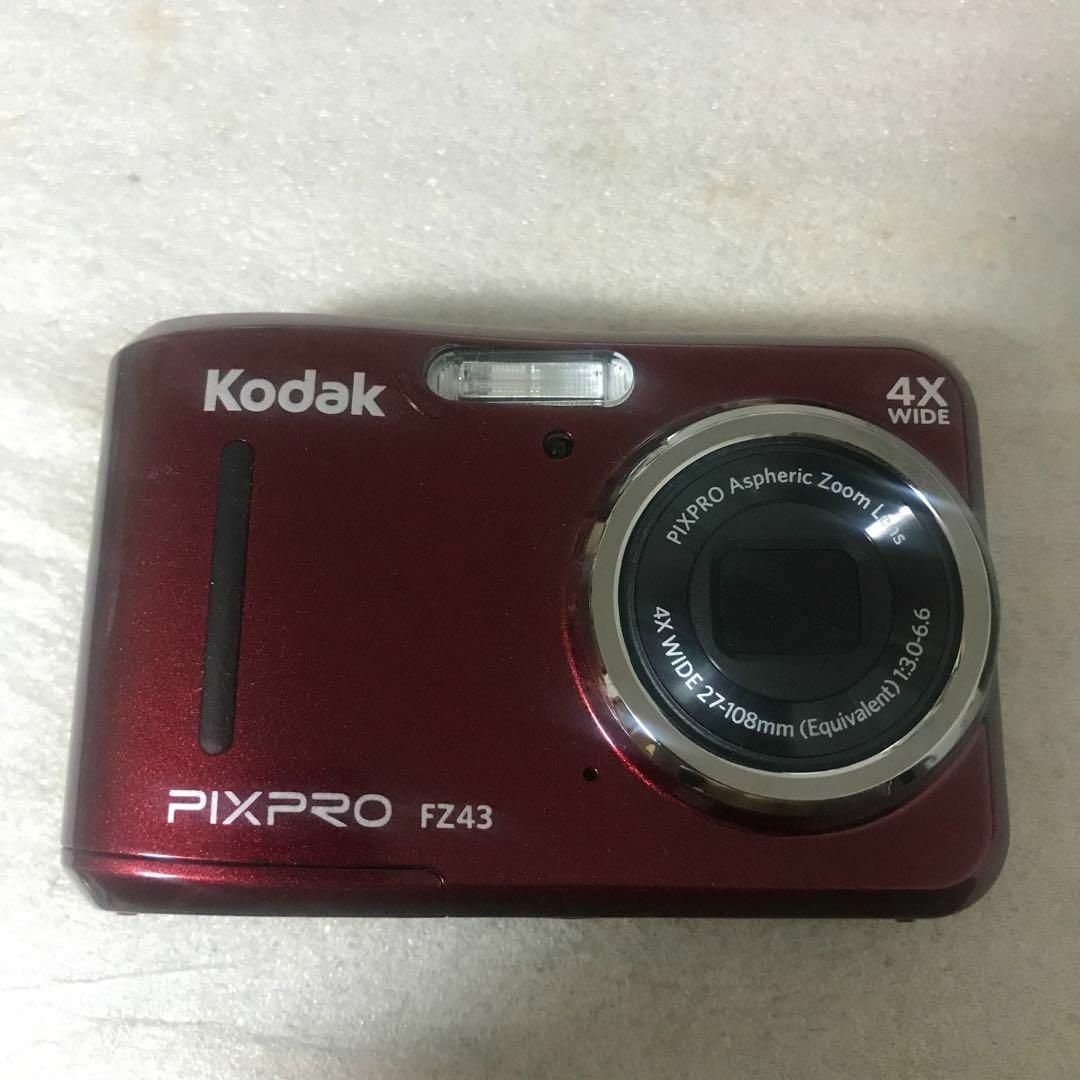 【動作確認済】KODAK PIXPRO FZ43 レッドコンパクトデジタルカメラ