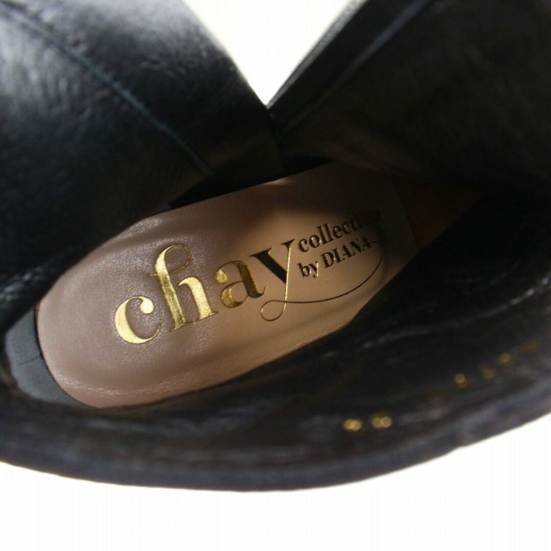 ダイアナ Chay collections リボンショートブーツ 22cm 黒 4