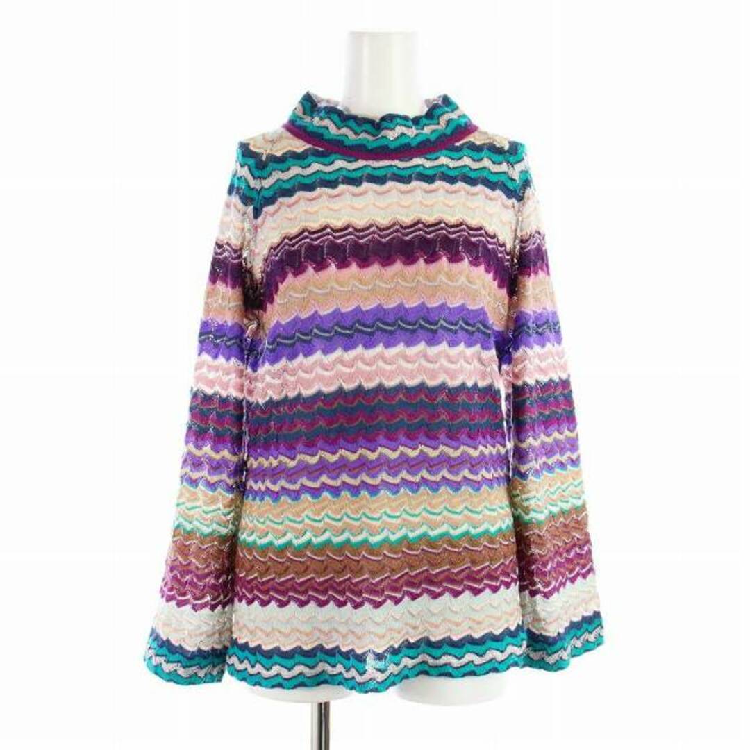 MISSONI - ミッソーニ ニット カットソー 長袖 ハイネック 総柄 38 S